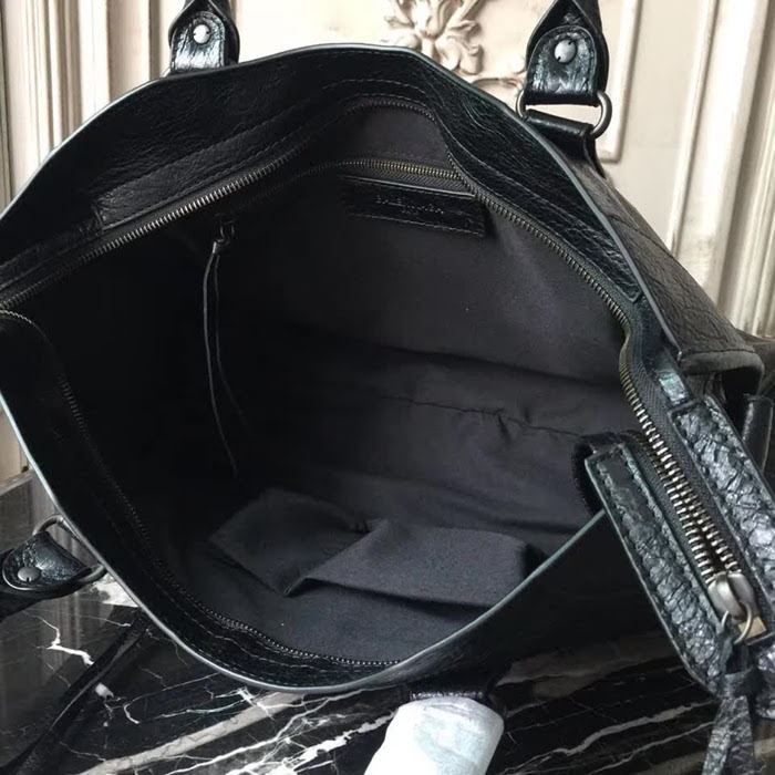 BALENCIAG巴黎世家 GRAFFITI CLASSIC CITY 30cm機車包 爆裂紋羊皮 手提肩背斜挎包  BL1463